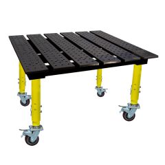 BuildPro® Slotted Welding Table - 1160 x 1000 mm with Adjustable Legs & Mobility Castors